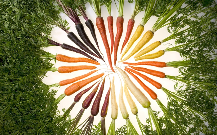 Gemüse, Karotten, verschiedene Farben, Kreis Hintergrundbilder Bilder