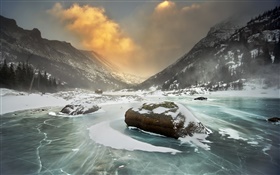 Winter, Schnee, Berge, See, Natur, Landschaft, HD Hintergrundbilder