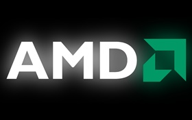 AMD-Logo, schwarzer Hintergrund
