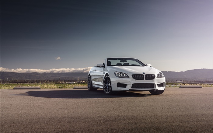 BMW M6 Cabrio weißes Auto Hintergrundbilder Bilder