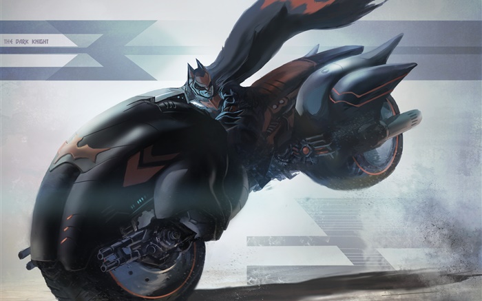 Batman Fahrt Motorrad, Geschwindigkeit, Kunstzeichnung Hintergrundbilder Bilder