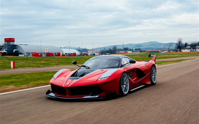 Ferrari FXX K red supercar Vorderansicht Hintergrundbilder Bilder