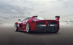 Ferrari FXX K red supercar Rückansicht HD Hintergrundbilder
