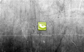 Grünes Zeichen, grauer Hintergrund, kreatives Design HD Hintergrundbilder