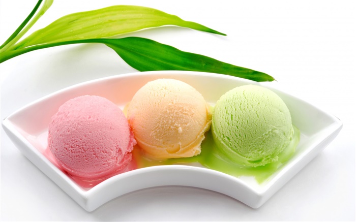 Eis Bälle, bunt, rosa, orange, grün Hintergrundbilder Bilder