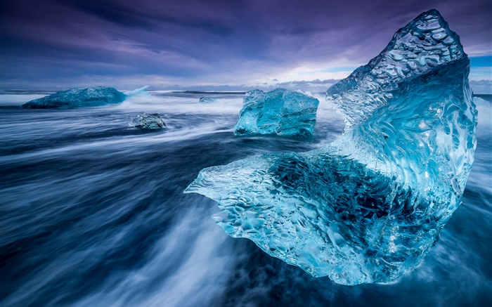 Island, Eisberg, Meer, Eis Hintergrundbilder Bilder