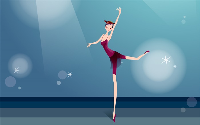 Lila Kleid Mädchen schönen Tanz, Vektor-Bilder Hintergrundbilder Bilder