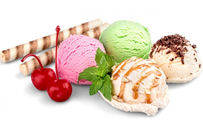 Sommer süße Speisen, Eis Bälle Hintergrundbilder Bilder