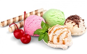 Sommer süße Speisen, Eis Bälle HD Hintergrundbilder