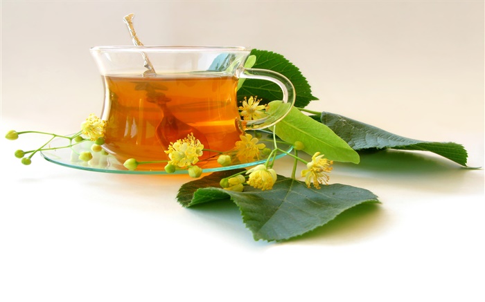 Tee, Getränke, Blätter, Blüten Hintergrundbilder Bilder