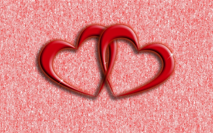Zwei rote Liebesherzen , abstrakten Hintergrund Hintergrundbilder Bilder