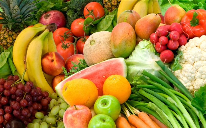 Gemüse, Obst, Stilleben  close-up Hintergrundbilder Bilder
