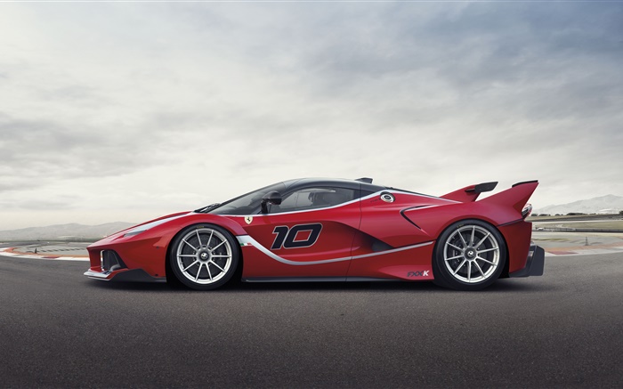 Ferrari FXX K red supercar Seitenansicht Hintergrundbilder Bilder