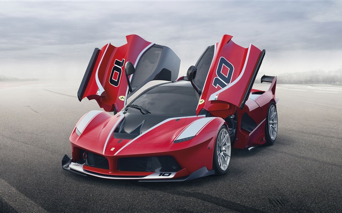 Ferrari FXX K red supercar, Flügel Hintergrundbilder Bilder