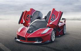 Ferrari FXX K red supercar, Flügel HD Hintergrundbilder