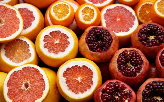 Orangen und Granatäpfel Hintergrundbilder Bilder
