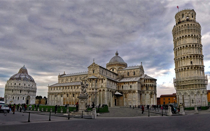 Kathedrale, Pisa lehnenden Turm, Italien, Stadt Hintergrundbilder Bilder