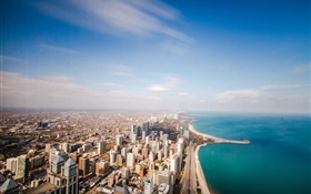Stadt, Wolkenkratzer, Illinois, Chicago, USA HD Hintergrundbilder