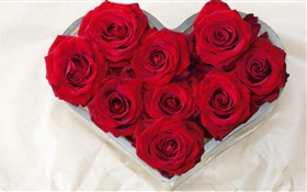 Liebe Herzen, Strauß rote Rosen HD Hintergrundbilder
