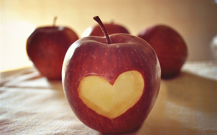 Roter Apfel, Liebeherz Hintergrundbilder Bilder