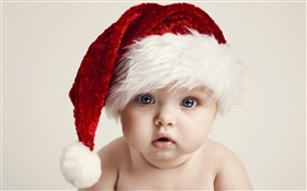 Weihnachtsbaby, niedlich, Hut HD Hintergrundbilder