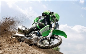 Kawasaki Motorrad, Rennen, Schmutz HD Hintergrundbilder