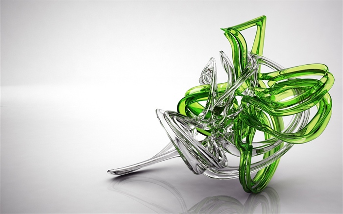 3D-Fraktal, Muster, grün Hintergrundbilder Bilder