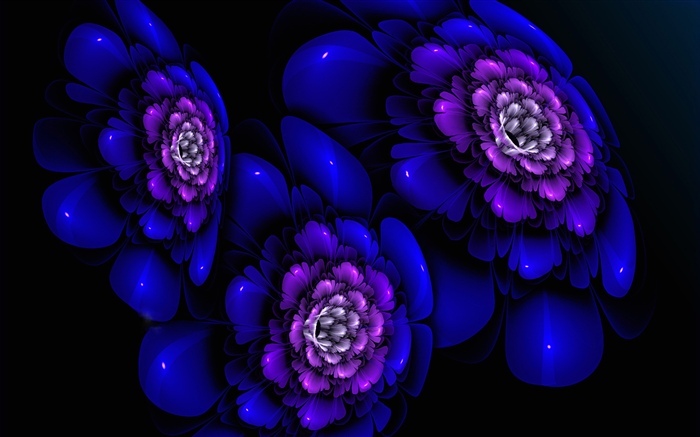 Abstrakte blaue Blumen, kreativ Hintergrundbilder Bilder