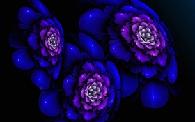 Abstrakte blaue Blumen, kreativ HD Hintergrundbilder