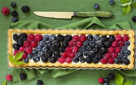 Beeren, Kuchen, Kuchen, Messer HD Hintergrundbilder