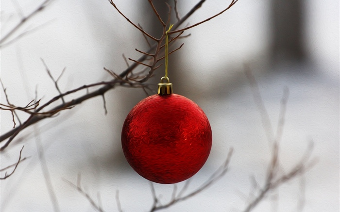 Roter Weihnachtsball, Zweige Hintergrundbilder Bilder