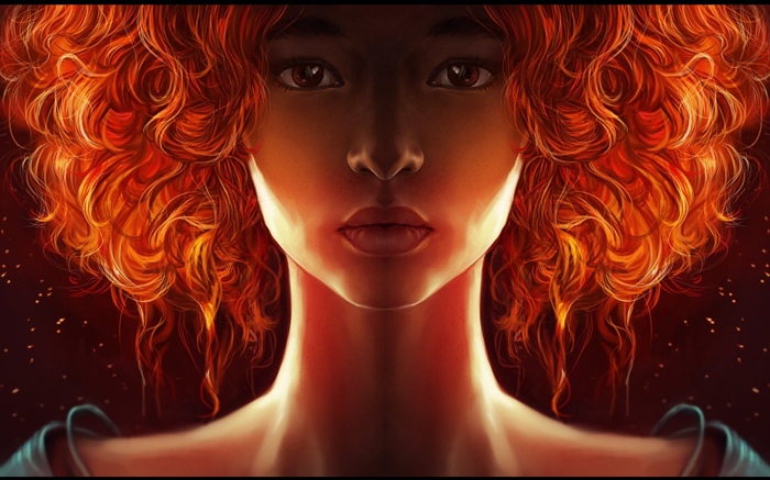 Rotes Haar Fantasy-Mädchen Hintergrundbilder Bilder