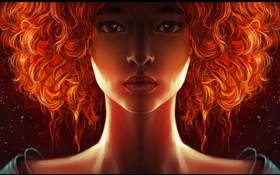 Rotes Haar Fantasy-Mädchen HD Hintergrundbilder