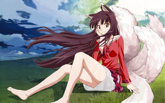 Anime Mädchen, Fuchs Hintergrundbilder Bilder