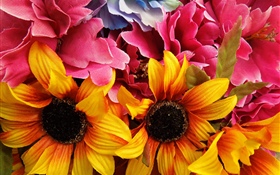 Künstliche Blumen, Sonnenblumen HD Hintergrundbilder