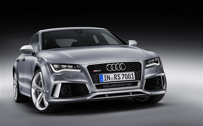 Audi RS7 silberne Vorderansicht des Autos Hintergrundbilder Bilder