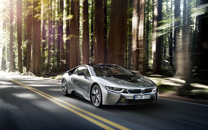 BMW i8 Silbergeschwindigkeit Hintergrundbilder Bilder