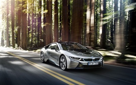 BMW i8 Silbergeschwindigkeit HD Hintergrundbilder