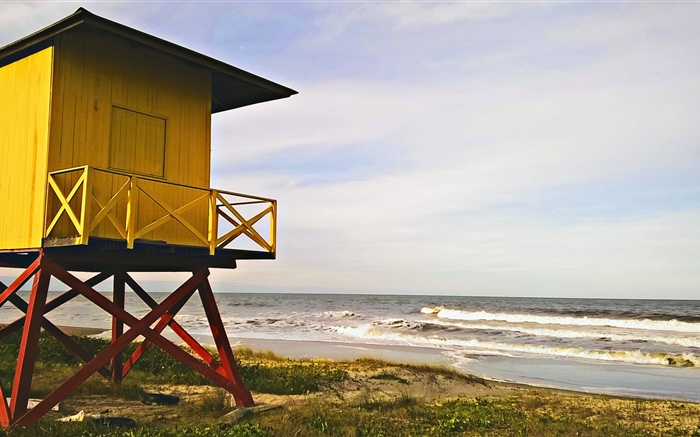Strand, Meer, Hütte Hintergrundbilder Bilder