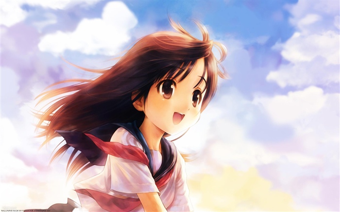 Glückliches Anime Mädchen, reizend Hintergrundbilder Bilder