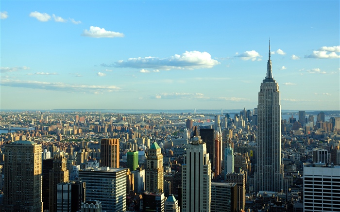 New York, Stadt, Wolkenkratzer, Himmel, Wolken, USA Hintergrundbilder Bilder