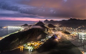 Brasilien, Nacht, Top Blick, Stadt, Lichter HD Hintergrundbilder