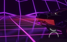Cyberpunk 2077, Lichtlinien, Auto HD Hintergrundbilder