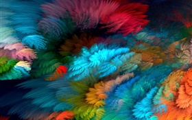 Regenbogenfedern, farbenfroh, abstrakt HD Hintergrundbilder