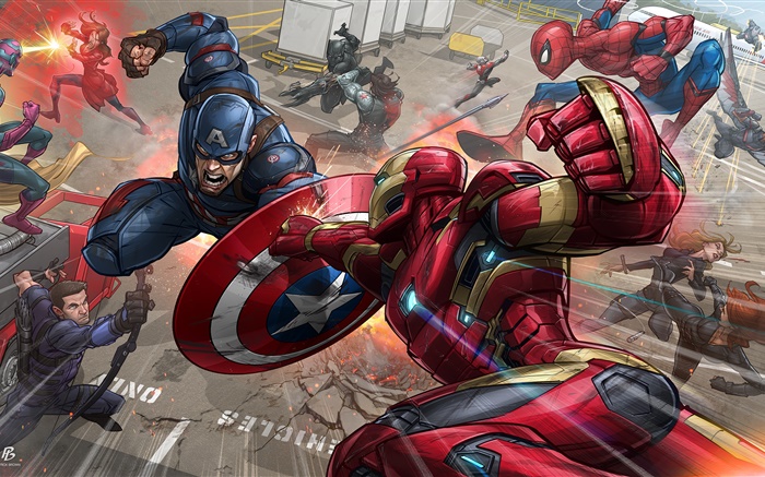 Superhelden, Iron Man, Captain America Hintergrundbilder Bilder